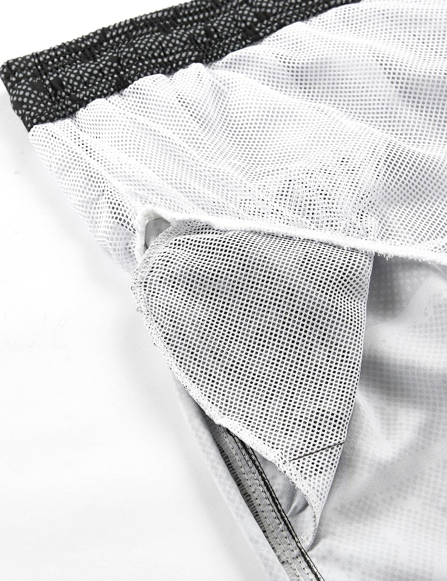 ELETOP Men's Swim Trunks Quick Dry Bathing Suit Swimming Board Shorts Mesh Lining Beach Swimwear Stripe Grey M