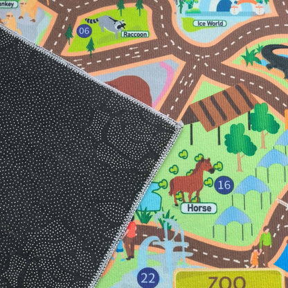 MOFAZEE Zoo map Carpet, 2'8"×4' English Letter Carpet, Washable ABC Rug for Kids Room, Non-Slip Alphabet Play Mat with Animal Illustrations, for Classrooms/Home Learning Areas
