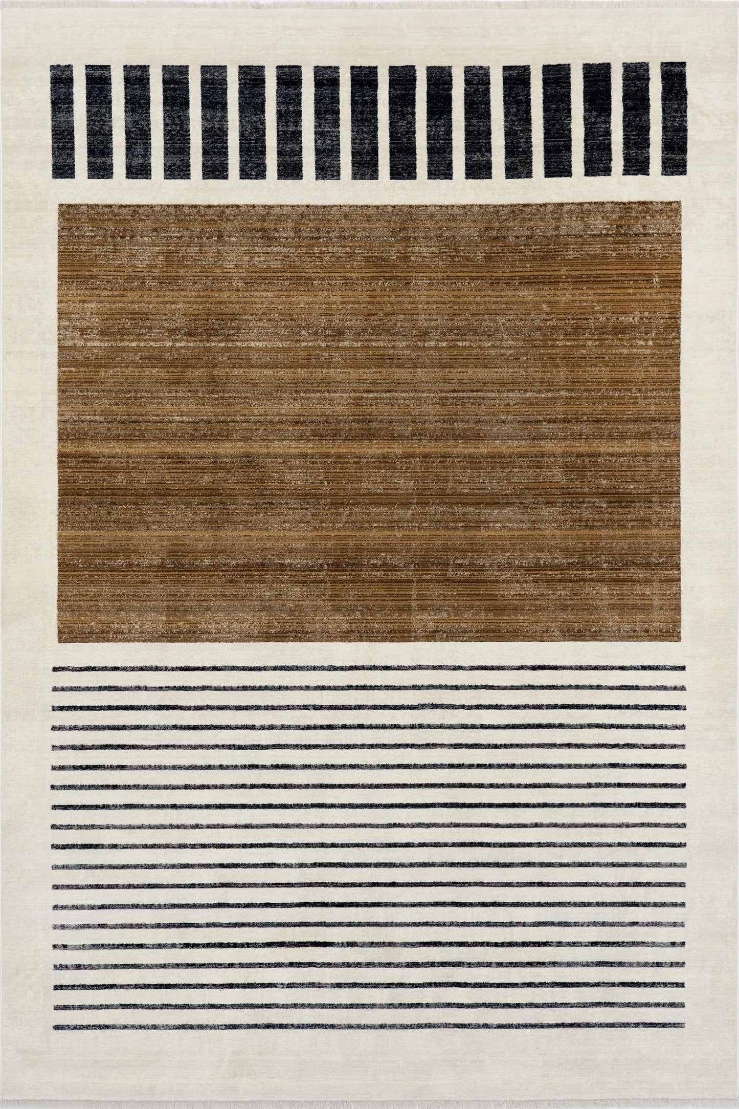 nuLOOM Fringed Performance Indoor Area Rug, Power Loomed, Easy Clean, Durable, Non-Shed, 5' x 8', Keeva Beige