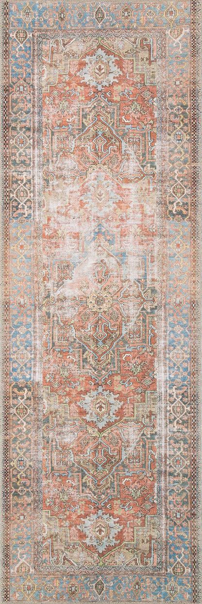 Loloi Loren Collection LQ-15 Terracotta/Sky 8'-4" x 11'-6" Area Rug