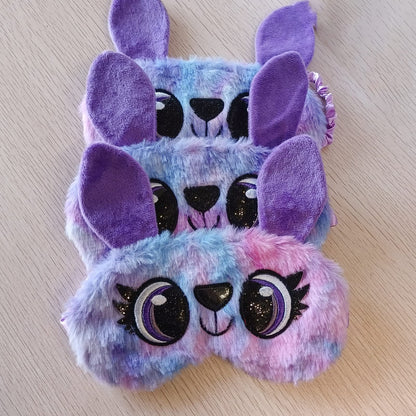 Cute Animal Sleeping Mask Soft Plush Blindfold Cute Rabbit Panda Koala Eye Cover Eyeshade for Kids Teens Girls Women (Flamingo)