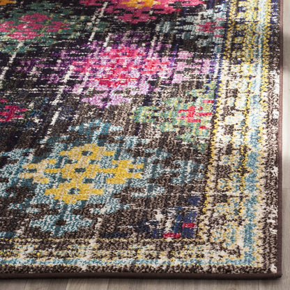 SAFAVIEH Monaco Collection Area Rug - 5'1" x 7'7", Multi, Boho Diamond Trellis Design, Non-Shedding & Easy Care, Ideal for High Traffic Areas in Living Room, Bedroom (MNC244F)