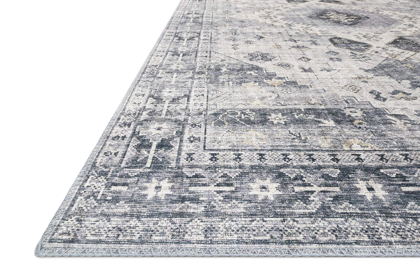 Loloi Skye Collection SKY-02 Silver/Grey 6'-0" x 6'-0" Round Area Rug