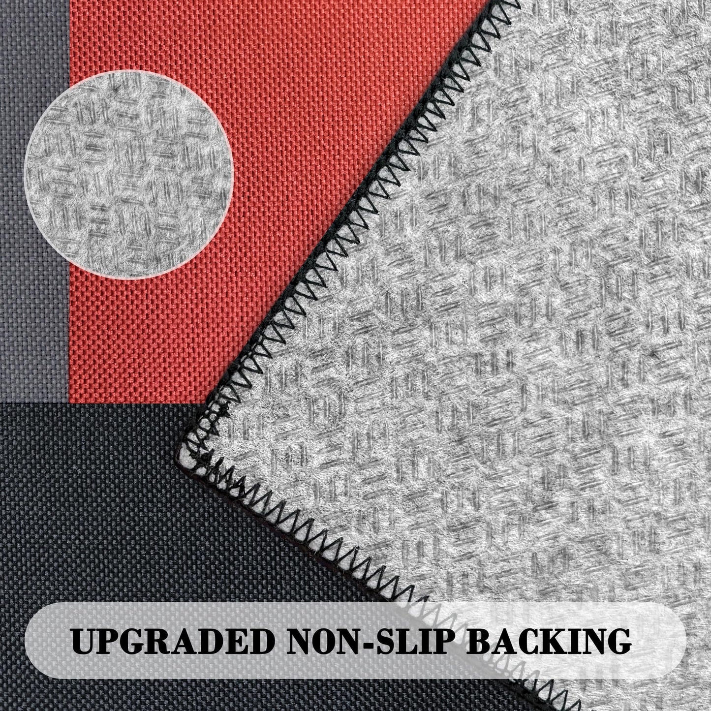Tyrot Modern Geometric 8x10 Area Rugs for Living Room Ultra Thin Linen-Look Abstract Indoor Rug Non Slip & Non-Shedding Washable Red Grey White Rug for Bedroom, Dining Room Home Office