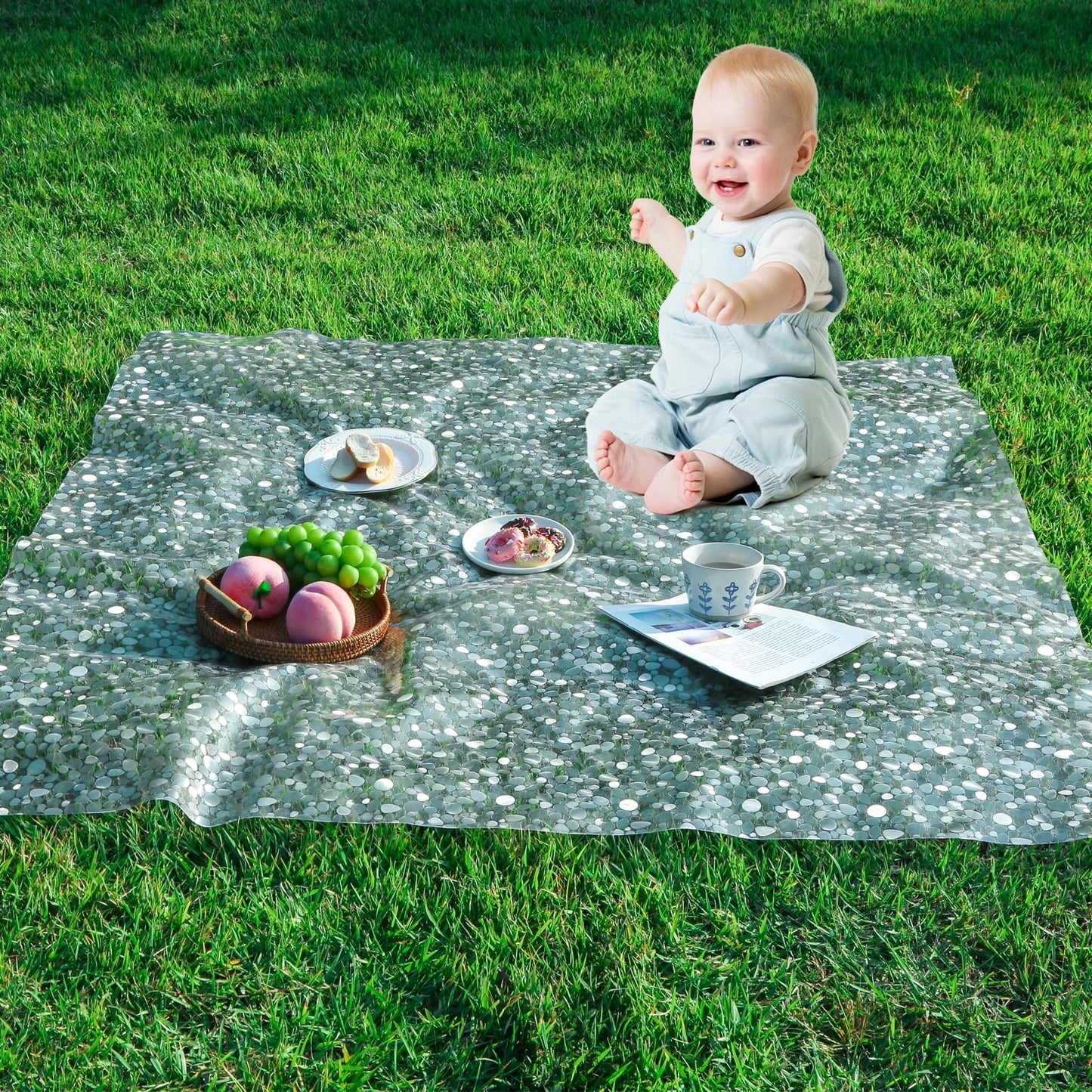 Plastic Splat Mat for Baby, Easy Cleaning Vinyl Floor Mat for Eating Messes, Waterproof High Chair Floor Protector Feeding Cover by MatLeya