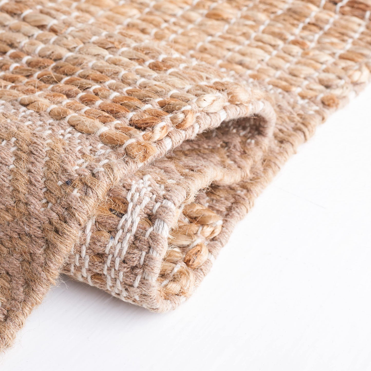 SAFAVIEH Area Rug 8x10 - Natural Fiber Collection - Large - Taupe & Natural, Handmade Jute & Cotton, Boho Farmhouse Rustic Design, Ideal for Living Room, Bedroom, Dining Space (NFB653E)