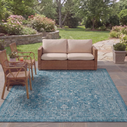 SAFAVIEH Courtyard Collection 8' x 10' Turquoise CY8680 Indoor/ Outside Waterproof Easy cleansingPatio Backyard Mudroom Area Mat
