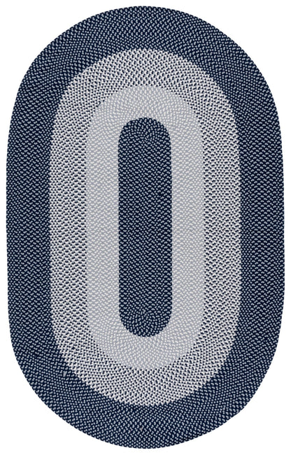 SAFAVIEH Braided Collection Area Rug - 5' x 8' Oval, Grey & Blue, Handmade Cotton, Ideal for Living Room, Bedroom, Home Office, Dining Space (BRA822F-5OV)