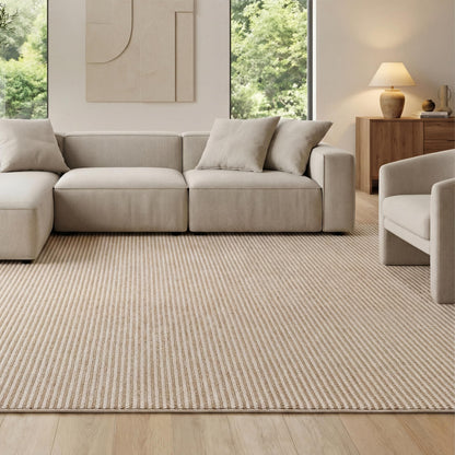 Bedsure 9x12 Faux Wool Area Rugs for Living Room, Machine Washable Carpet, Non-Slip Backing, Pet Friendly Throw Rug for Bedroom Dining Room, Natural Ivory