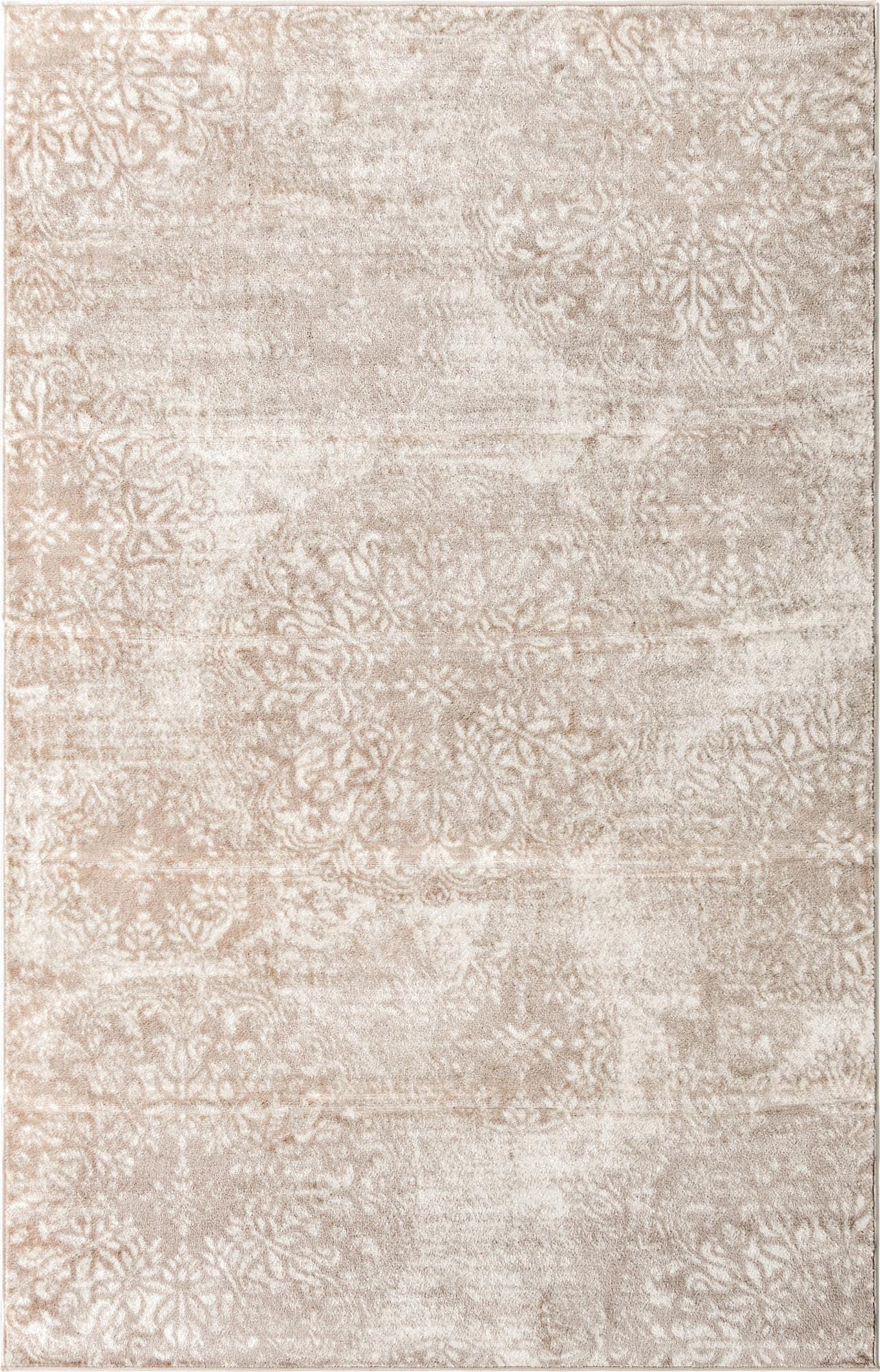 Rugs.com Monte Carlo Collection Rug – 5' x 8' Beige Medium Rug Perfect for Living Rooms, Large Dining Rooms, Open Floorplans