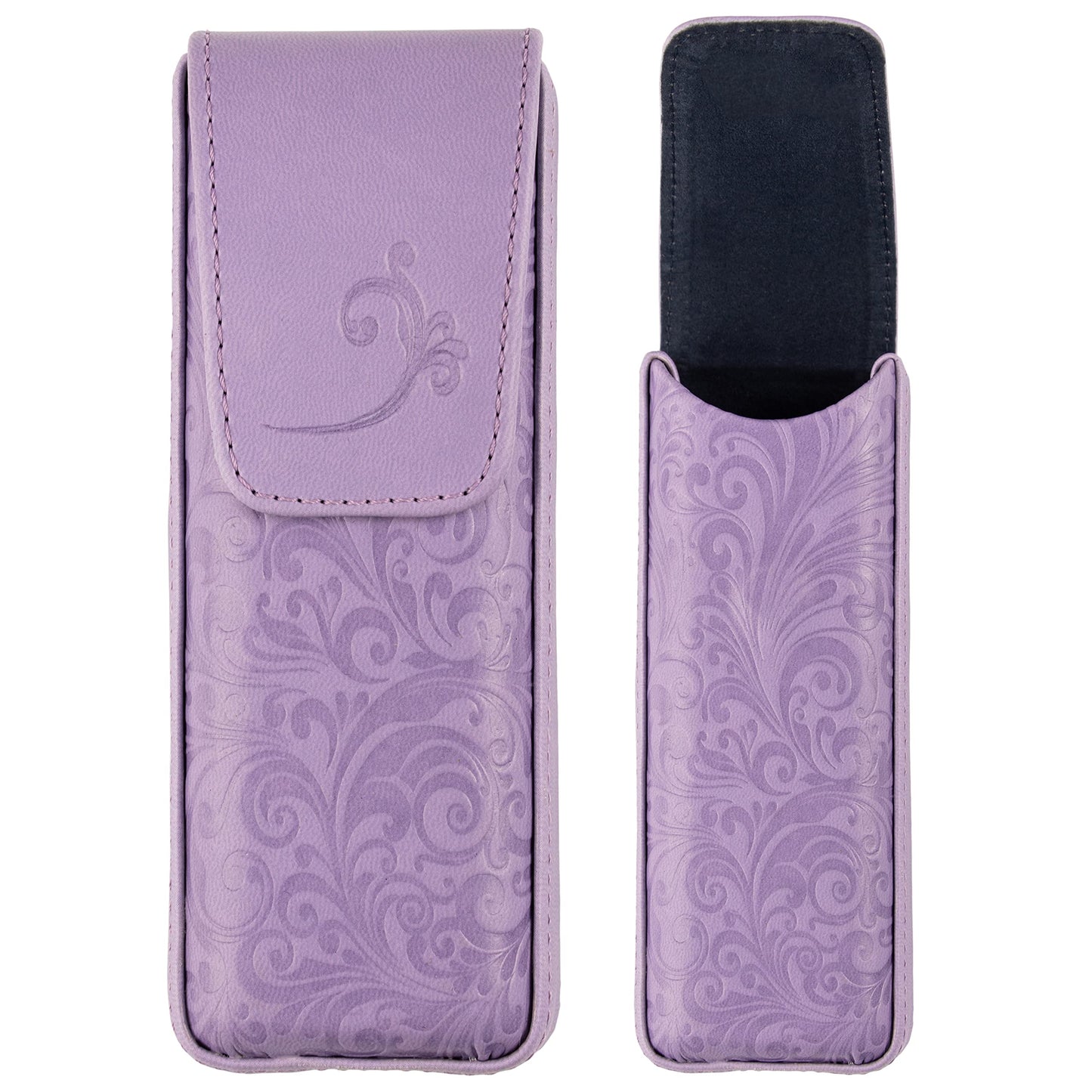 Generic Violet Hard Eyeglass Case, Minimalist PU Leather Glasses Holder, Small Case For Eyeglass, Reading Glasses Case