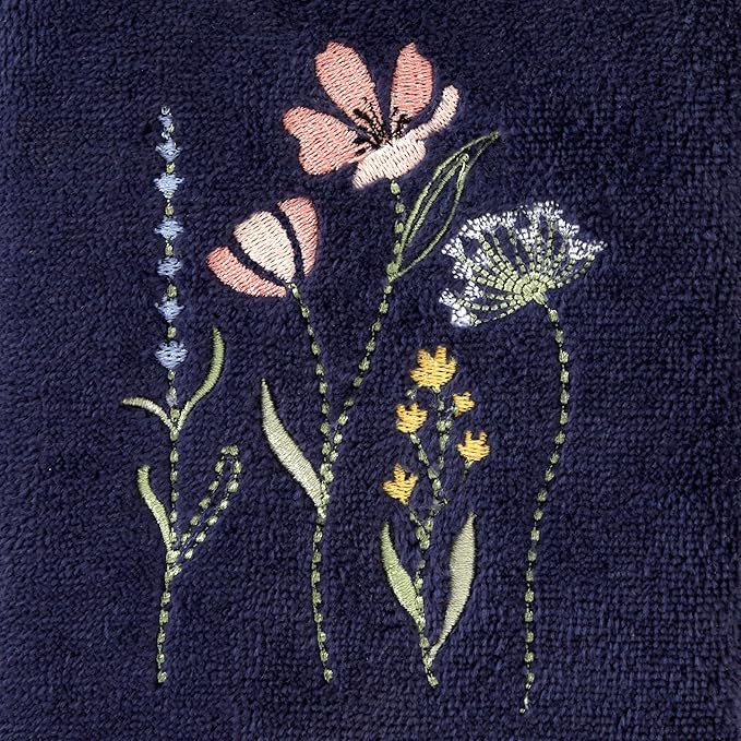 SKL Home Wildflower Field 100% Cotton Embroidered 2pc Hand Towel Set, Decorative