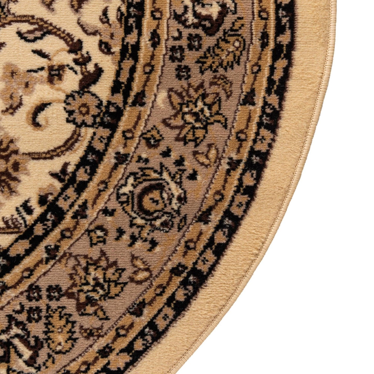 Unique Loom Sialk Hill Collection Area Rug - Washington (5' 3" x 8' Oval Ivory/Black)