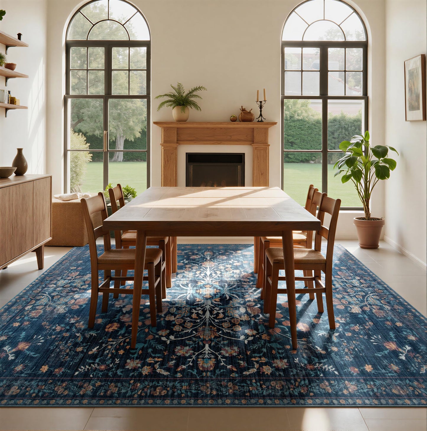 BGASZ Washable Rugs 8x10 Area Rugs for Living Room,Ultra Soft Faux Wool Retro Carpets,Non Slip Backing,Durable Edge Binding,Stain Resistant,The Large Carpet for Bed Room,Dining Room,Office Decor