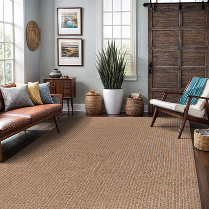 Easy Jute Rug 4x6 Indoor Outdoor Natural Rugs Solid Fiber Rug Woven Area Rug Boho Easy Clean Inside Carpet for Living Room Bedroom Dining Room Hallway or Outdoor Patio Porch (4 X 6 Natural)