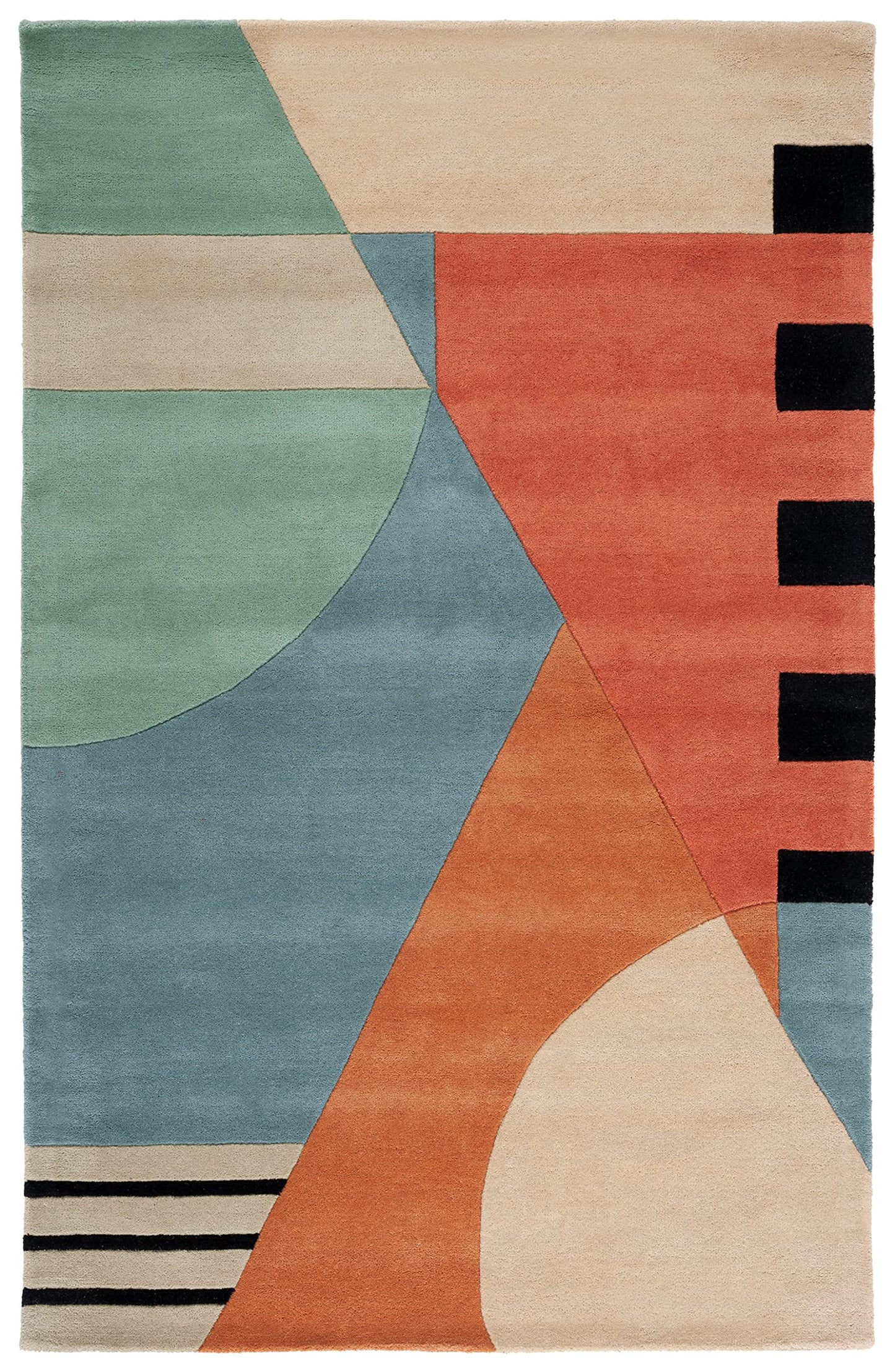 SAFAVIEH Rodeo Drive Collection Area Rug - 5' x 8', Gold, Handmade Mid-Century Modern Abstract Wool, Ideal for High Traffic Areas in Living Room, Bedroom (RD863A)