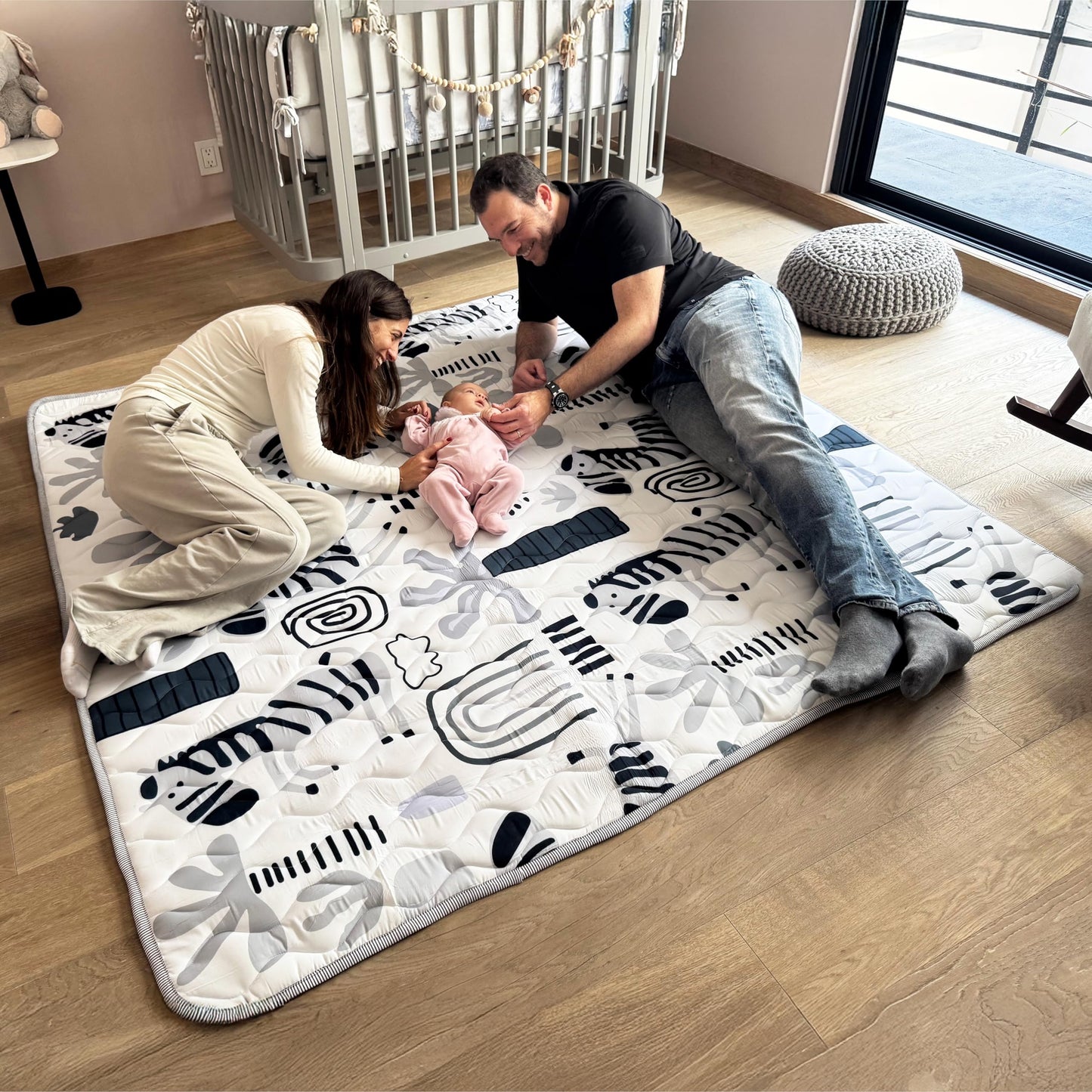 MioTetto Baby Play Mat for Floor, 73"x73" Extra Thick Cushioned Baby Crawling Mat, Machine Washable Non-Slip Quilted Play Mat, Non-Toxic Baby Floor Playmat for Babies & Toddlers, Foldable Playpen Mat