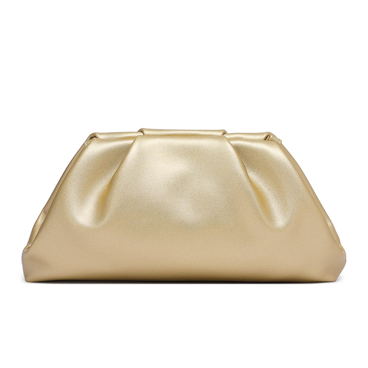 YUWITA Soft PU Leather Clutch Purses for Women Formal Elegant Luxurious Evening Bag (Gold)
