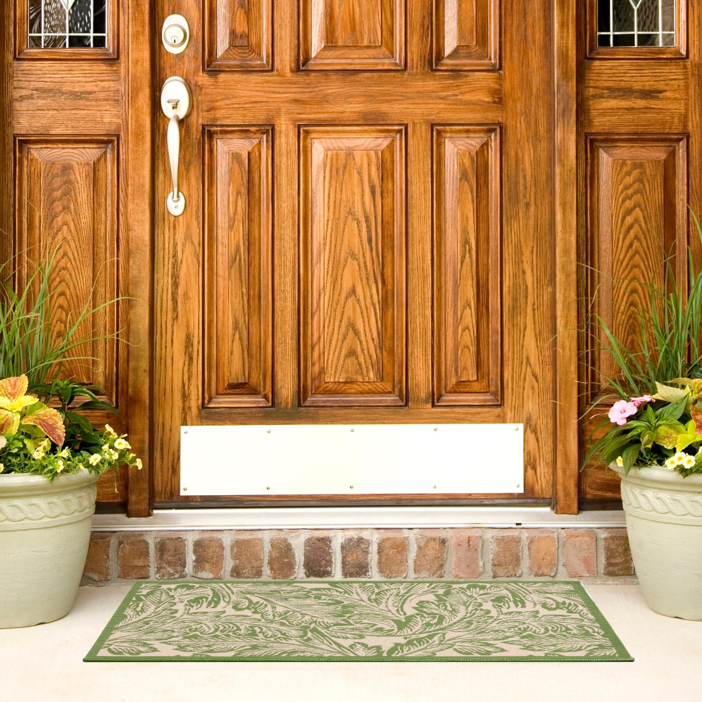 SAFAVIEH Washable Rug Outdoor Courtyard Collection - 2'7" x 5', Natural & Olive, Non-Shedding & Easy Cleaning, Ideal for Patio, Backyard, Mudroom (CY2996-1E01)