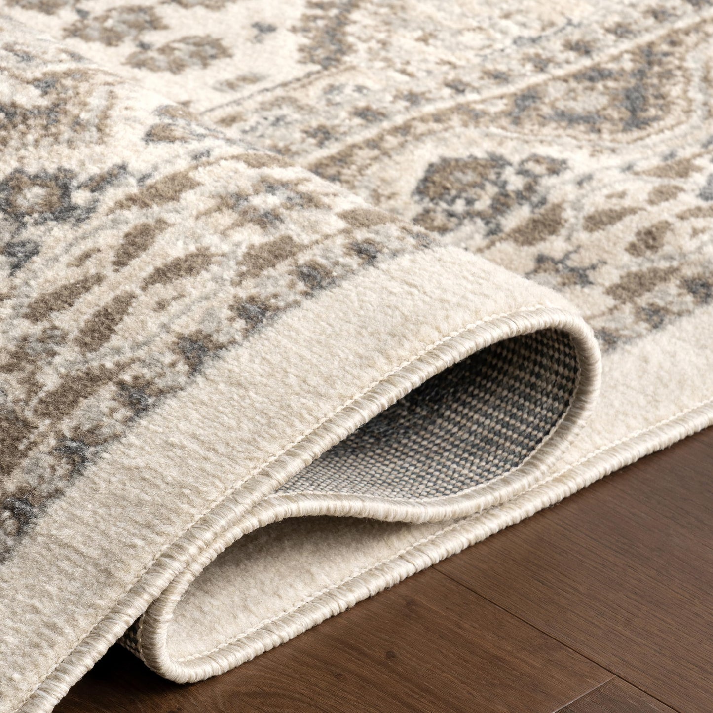 nuLOOM 2x10 Becca Traditional Tiled Area Rug, Beige, Faded Transitional Design, Stain Resistant, For Bedroom, Dining Room, Living Room, Hallway, Office, Kitchen, Entryway