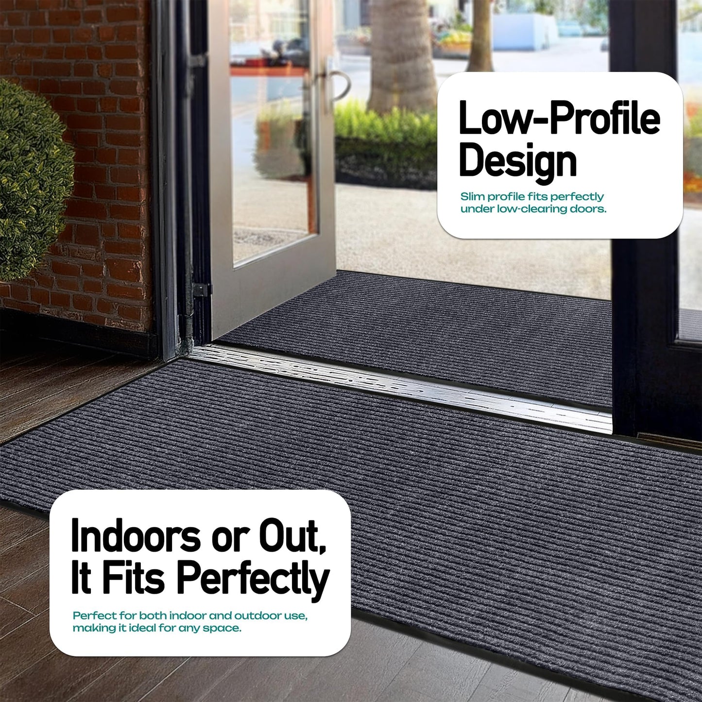 LuxUrux® Durable Rubber 3'x5' Commercial Door Mat - Heavy Duty, Indoor/Outdoor, Easy Clean, Waterproof, Patio, Garage - Commercial Floor Mat for Entry (3 x 5 Feet)