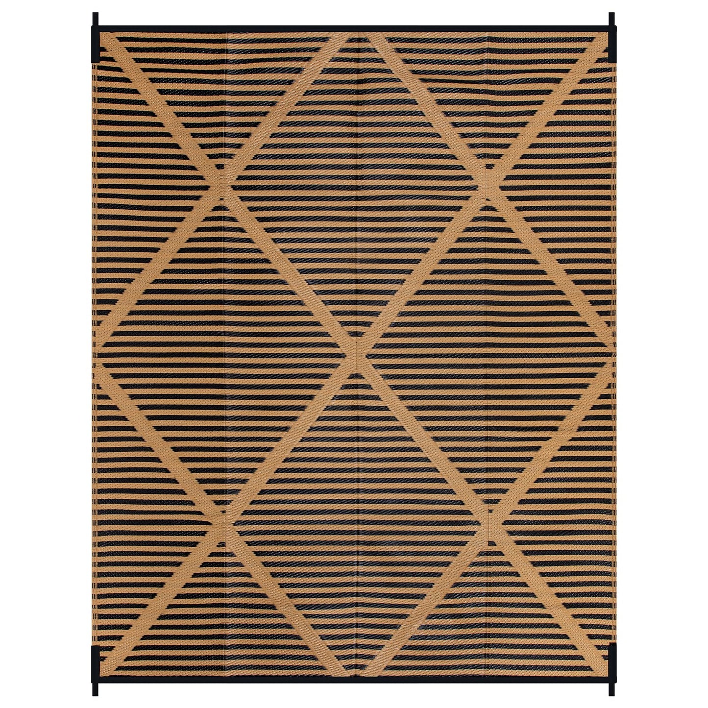 Lahome Outdoor Rug 8x10 Patio Waterproof, Plastic Straw Reversible Rv Outdoor Rugs for Camping, Large Indoor Outdoor Carpet for Porch Deck Backyard Camper Picnic, Brown 8'x10'