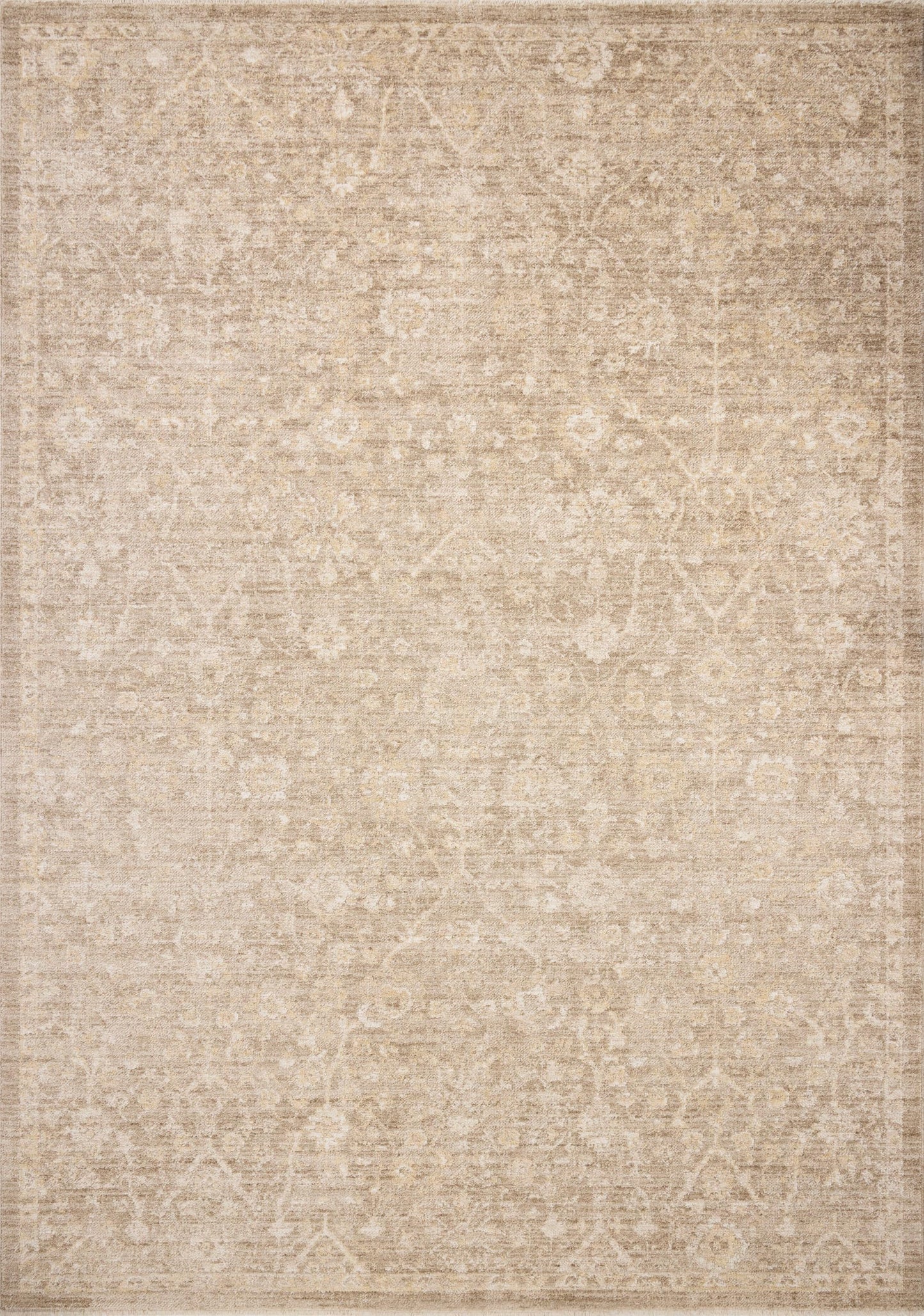 Loloi Chris Loves Julia Palma Collection PLM-01 Bark/Natural 5'-3" x 7'-6" Area Rug Vintage Style Boho Living Room Bedroom Carpet