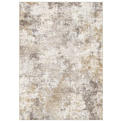 Nakagishi 10X14 Area Rugs for Living Room: Washable Modern Abstract Rug with Non-Slip Silicone Backing Low Pile Soft Carpet for Bedroom & Dining Decor Ideal for Families with Kids and Pets-Brown