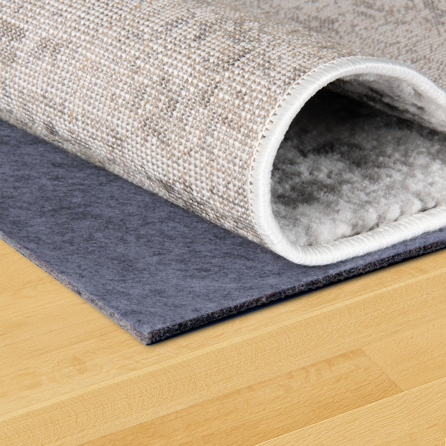 Unique Loom Uni-Luxe Dual Surface Felt and Rubber Non-Slip Rug Pad 1/4" Thick (5'Round)