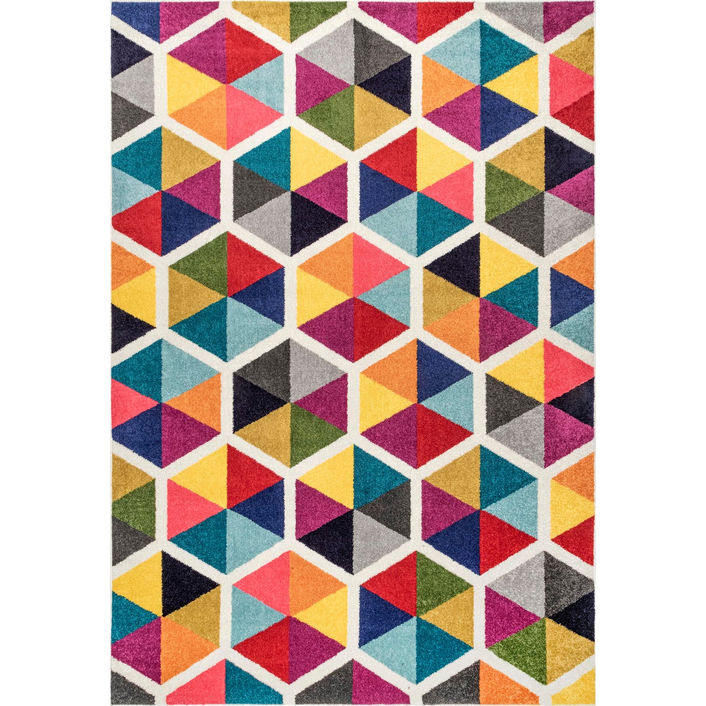 Nuloom Maris Multicolor/Ivory, 4'1" x 6', Geometric, Soft and Cozy, High Traffic, Stain Resistant, Easy Clean, Durable Area Rug for Bedroom, Living Room, Dining Space, Den, Foyer, Entryway