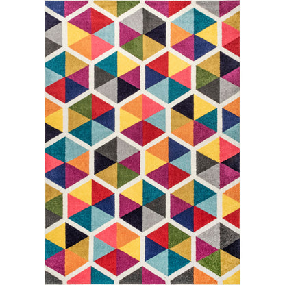 Nuloom Maris Multicolor/Ivory, 4'1" x 6', Geometric, Soft and Cozy, High Traffic, Stain Resistant, Easy Clean, Durable Area Rug for Bedroom, Living Room, Dining Space, Den, Foyer, Entryway