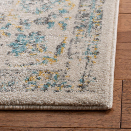 SAFAVIEH Area Rug 8x10 - Evoke Collection - Large - Ivory & Blue, Shabby Chic Oriental Medallion Design, Non-Shedding & Easy to Clean, Ideal for Living Room, Bedroom, Dining Space (EVK220C)