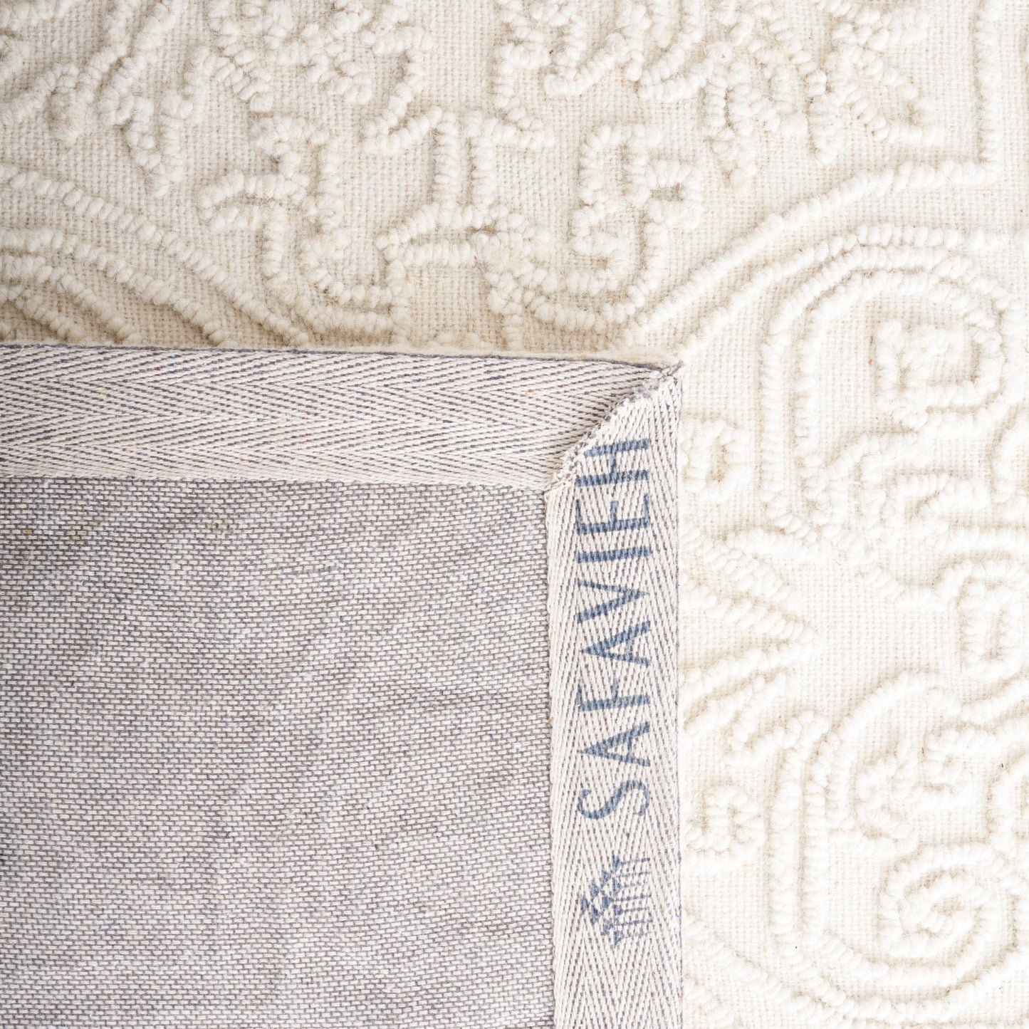 SAFAVIEH Area Rug 8x10 - Trace Collection - Large - Ivory, Handmade Wool, Ideal for Living Room, Bedroom, Office, Dining Space (TRC101C)