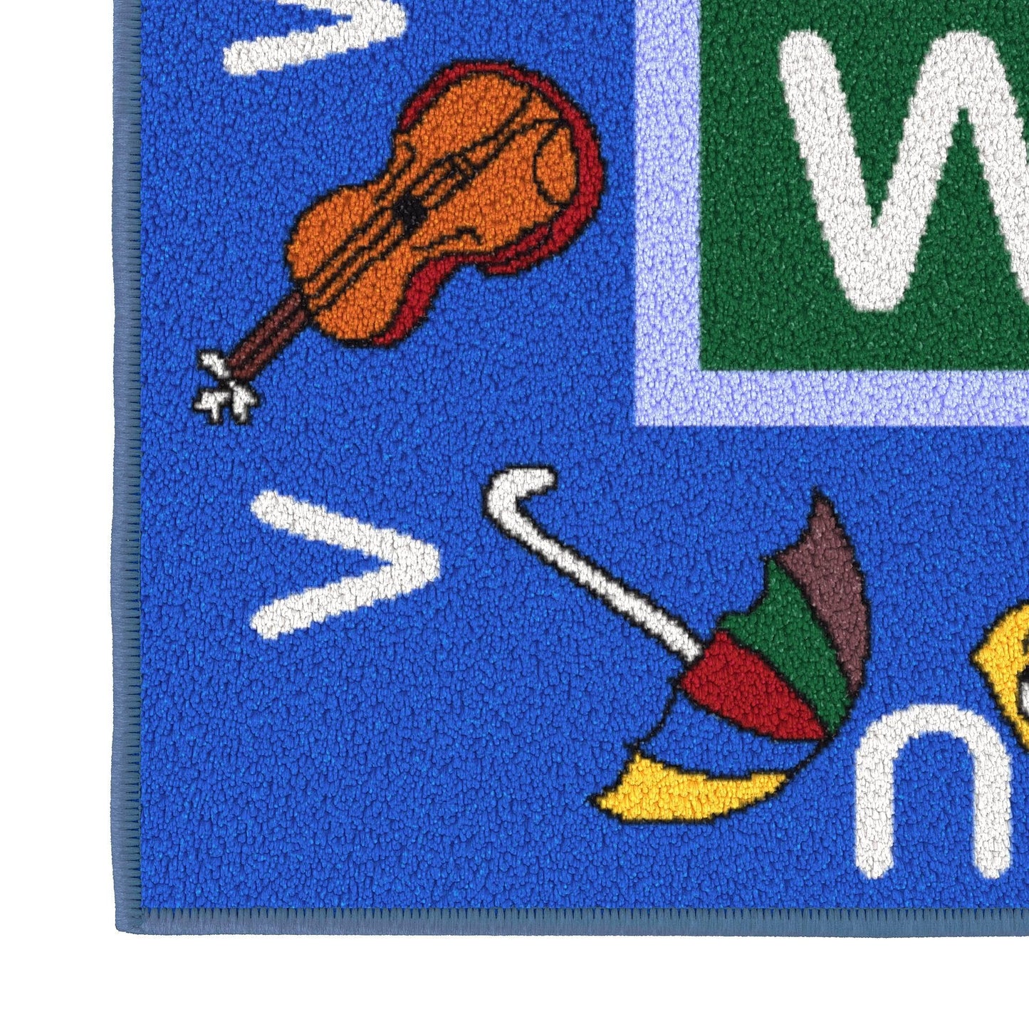Ottomanson 3'3" x 5' Alphabet Kids Rug - Educational ABC Play Mat for Playroom, Bedroom, Daycare & Classroom - Fun & Interactive Learning Carpet - Durable & Non-Slip for High-Traffic Areas, Blue
