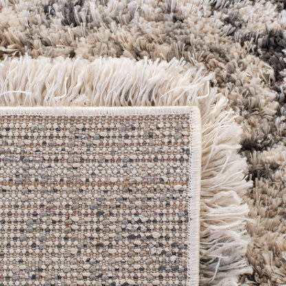 SAFAVIEH Iceland Shag Collection Area Rug - 9' x 12', Cream & Grey, Modern Design, Non-Shedding & Easy Care, 2.5-inch Thick Ideal for High Traffic Areas in Living Room, Bedroom (ISG514A)