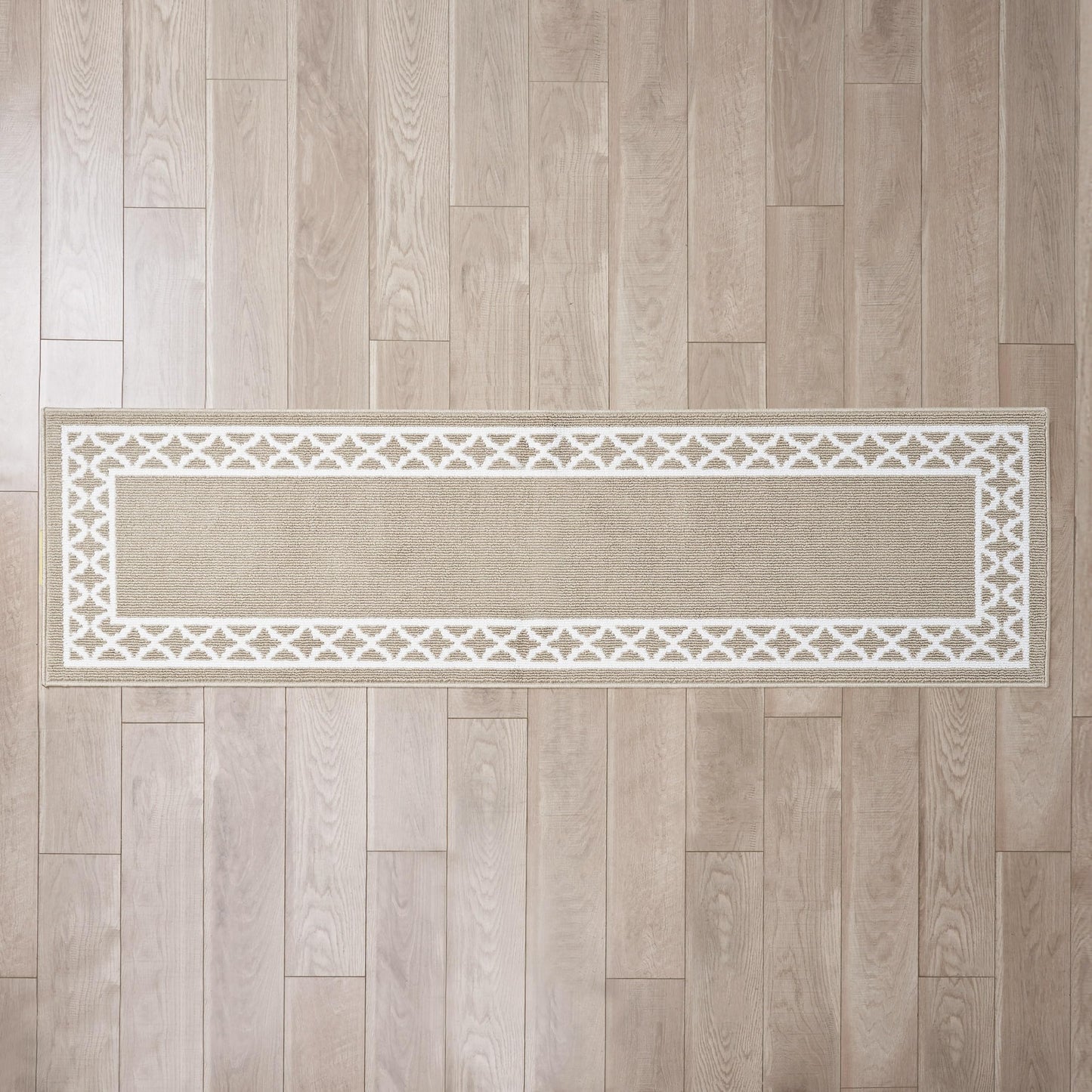 Nautica – Runner Rug | Indoor Runners for Hallways and Entry Rugs| Non-Slip and Non-Skid Entry and Kitchen Door Mat| Machine Washable Entryway Carpet Rugs | 2'2" x 8'| Trellis Beige