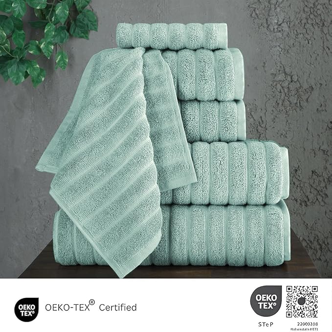 Classic Turkish Towels CTT Luxury 6 Piece Towel Set, 100% Turkish Cotton