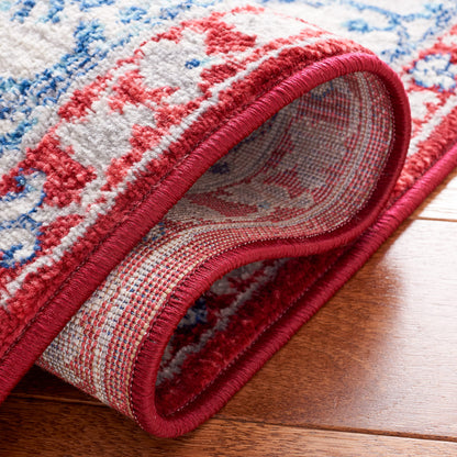 SAFAVIEH Brentwood Collection 2' x 8' Red/Beige BNT851Q Medallion Distressed Non-Shedding Entryway Foyer Living Room Bedroom Kitchen Runner Rug