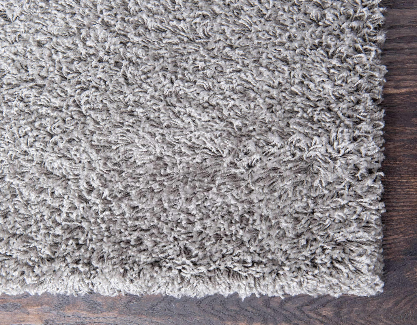 Unique Loom Solid Shag Collection Area Rug (8' x 11' Rectangle Cloud Gray)
