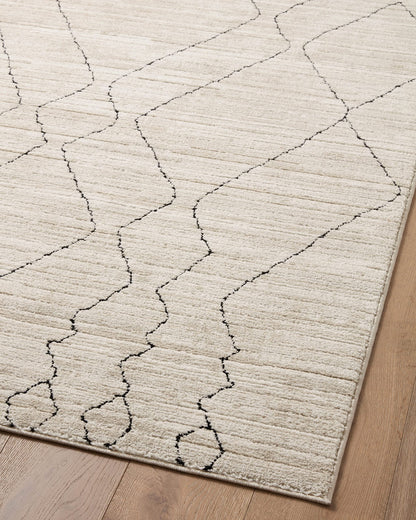 Loloi Darby Collection DAR-03 Sand/Charcoal 6'-7" x 9'-3" Area Rug