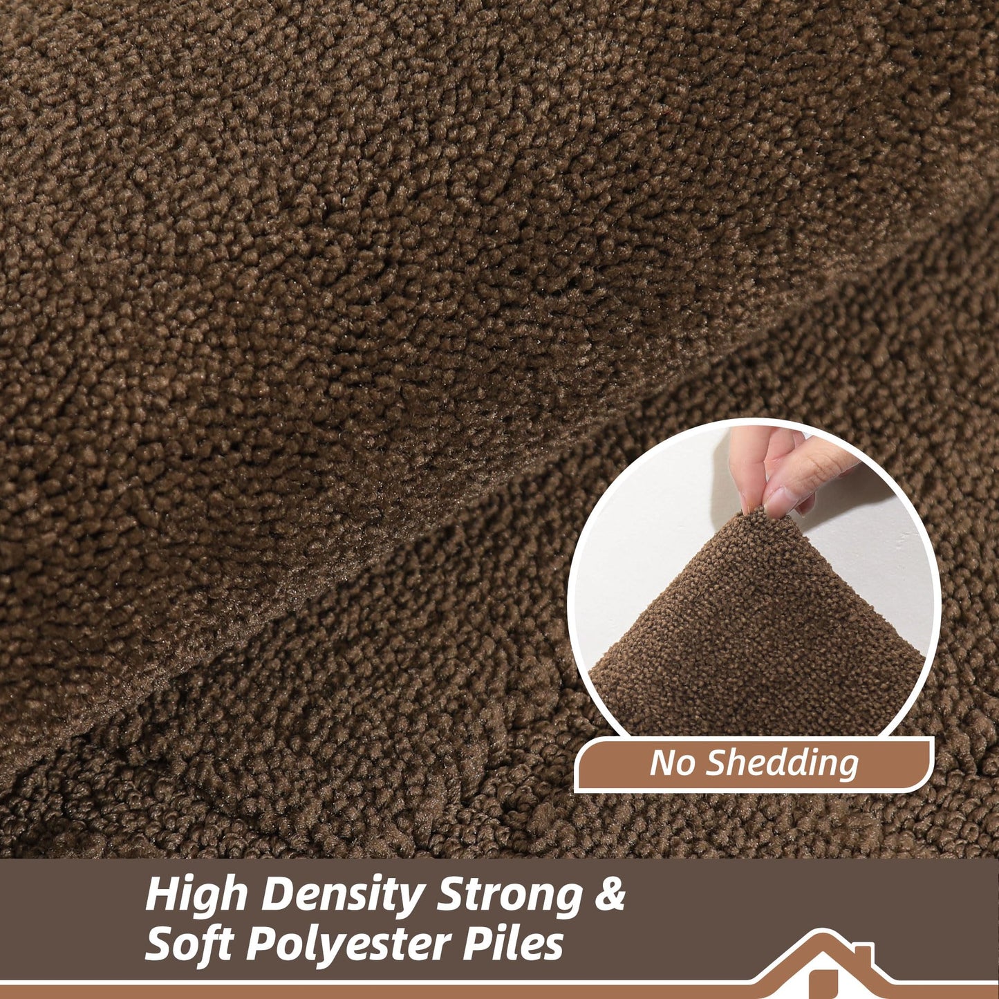BEQHAUSE Kitchen Rugs Non-Slip Washable Rug Sets of 2, Machine Washable Kitchen Mats Absorbent Soft Kitchen Runner Rugs for Floor, Sink, Hallway, Laundry, 24"x36"+24"x60", Brown