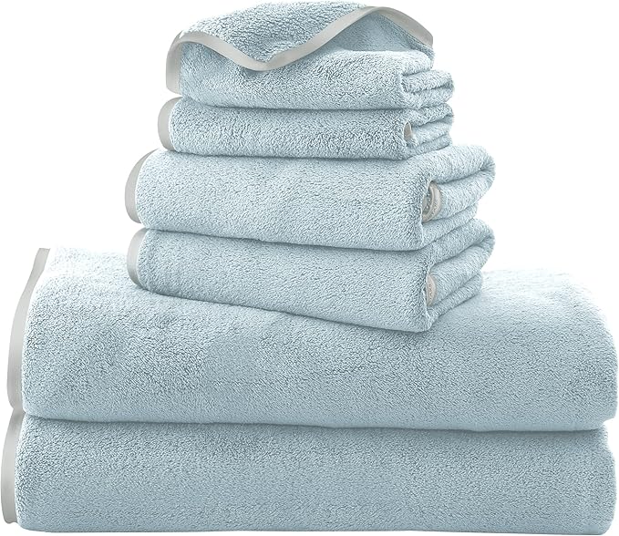 TENSTARS Microfiber Coral Velvet Luxury Silk Hemming Towel Set