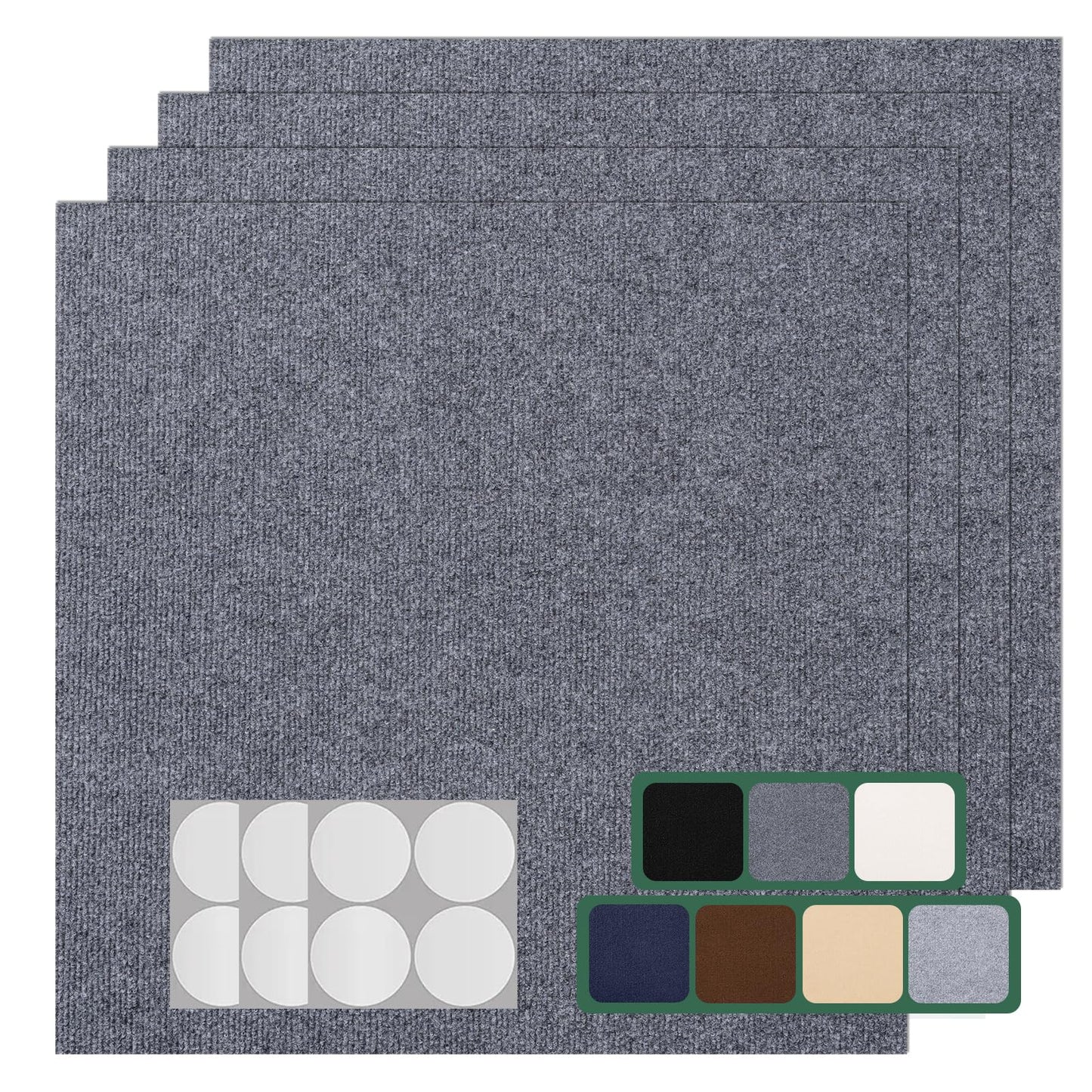 VallisCo 30 Pack Carpet Tile - 12” X 12” Self Adhesive Carpet Floor Tiles Anti-Slip Squares Peel and Stick Floor Tile DIY Installation for Bedroom (Dark Gray)