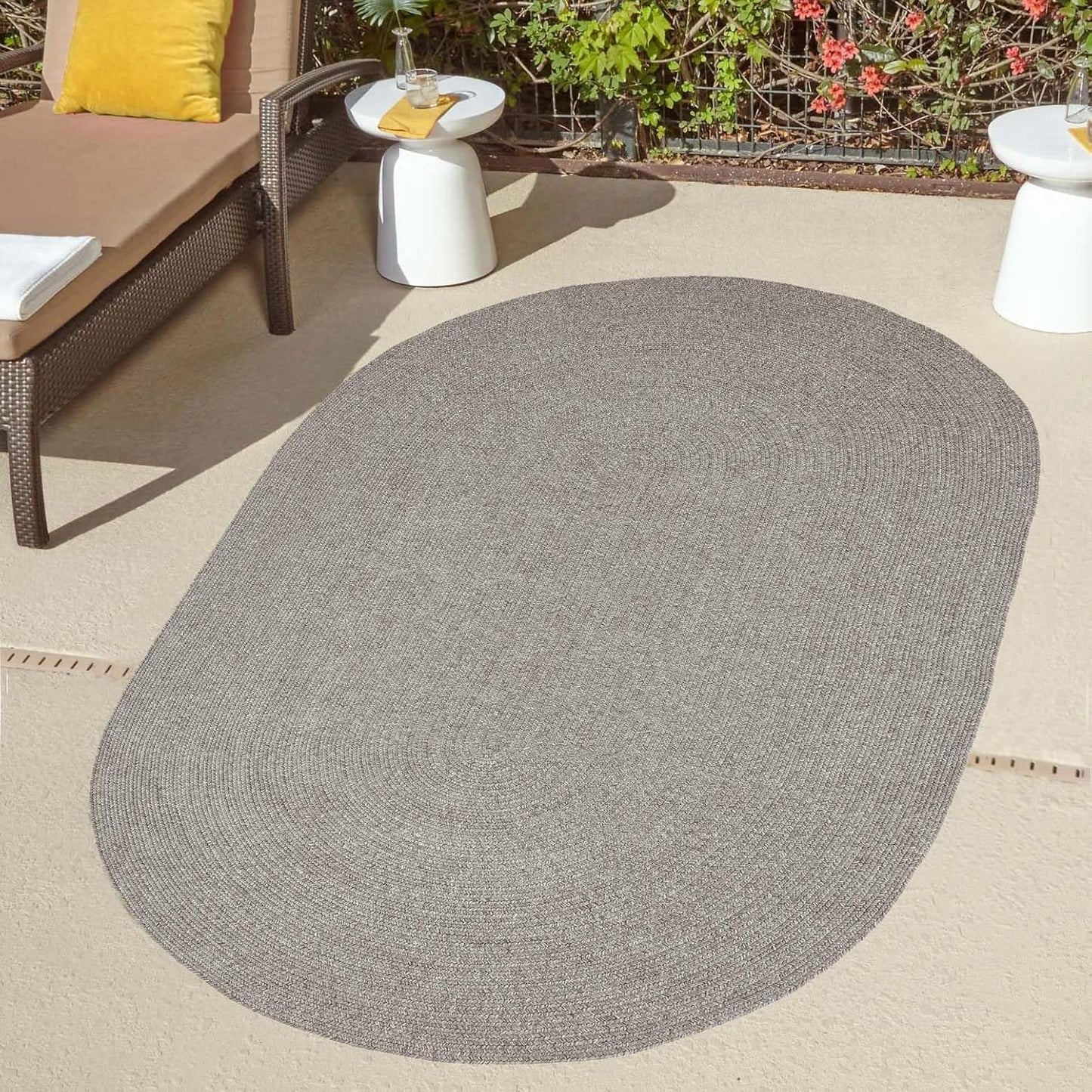 Superior Jute Oval Indoor Area Rug, Canvas