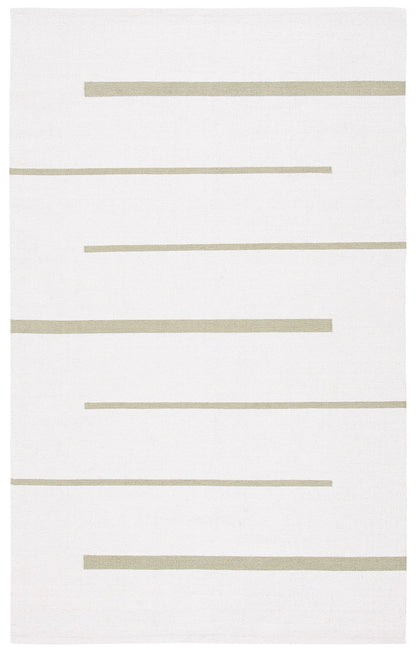 SAFAVIEH Montauk Collection Accent Rug - 4' x 6', Light Green & Ivory, Handmade Flat Weave Boho Farmhouse Cotton Modern Stripe, Ideal for High Traffic Areas in Entryway, Living Room, Bedroom (MTK311J)