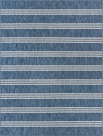 Unique Loom Outdoor Collection Area Rug - Anguilla (9' x 12' Rectangle, Blue/ Ivory)