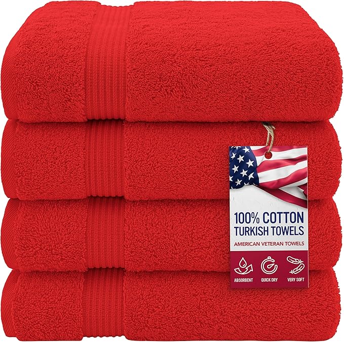 American Veteran Towel, 100% Cotton Turkish Bath Towels