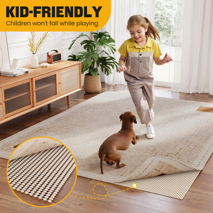 Jorvila Non-Slip Rug Pad Gripper 2x8 Feet, Thick Cushioned Carpet Pad for Hardwood Floors, Anti Skid Mat for Kitchen Hallway Runner, Strong Grip Drawer Shelf and Cabinet Liner