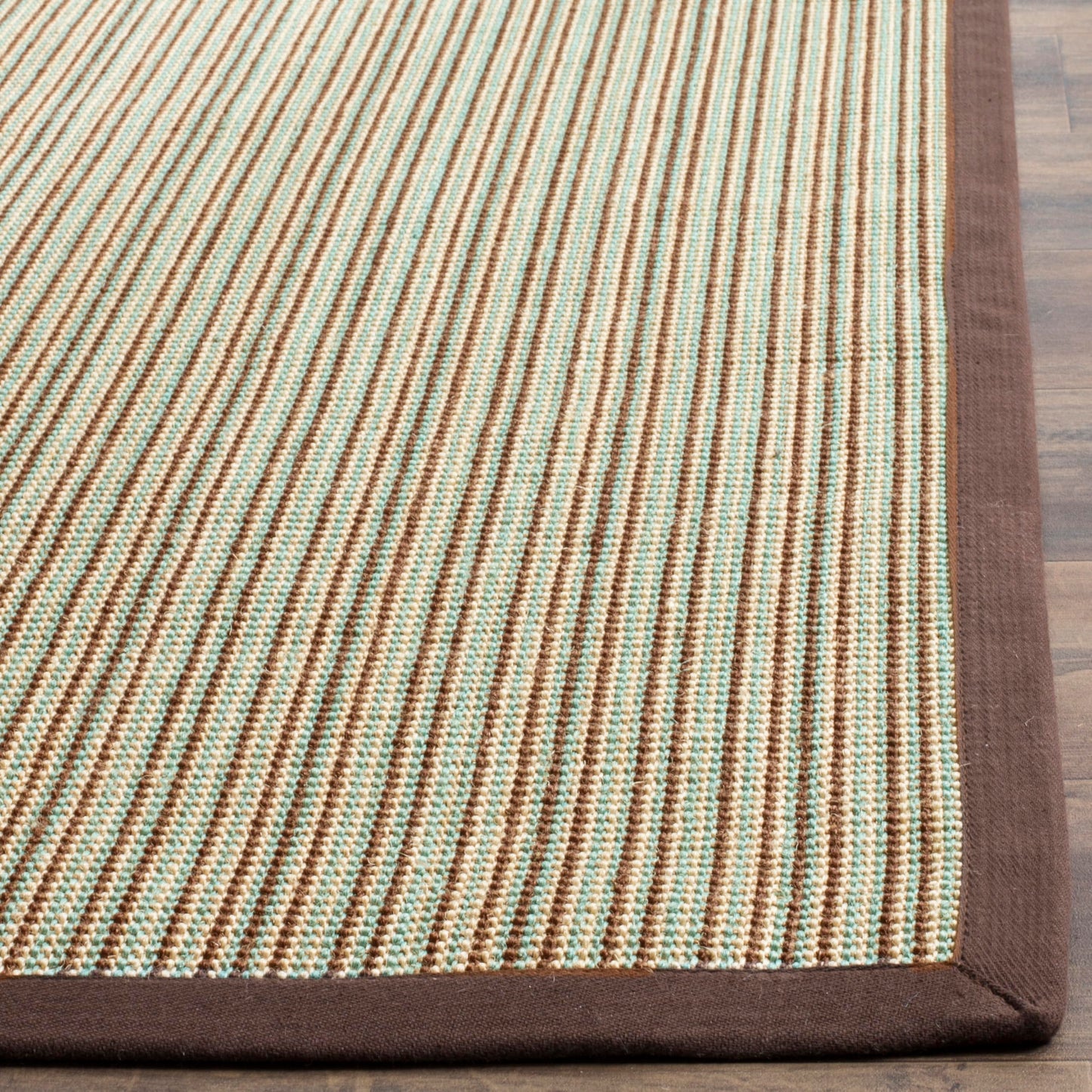 SAFAVIEH Natural Fiber Collection Runner Rug - 2'6" x 8', Blue & Purple, Border Stripe Sisal Design, Easy Care, Ideal for High Traffic Areas in Living Room, Bedroom (NF442C)
