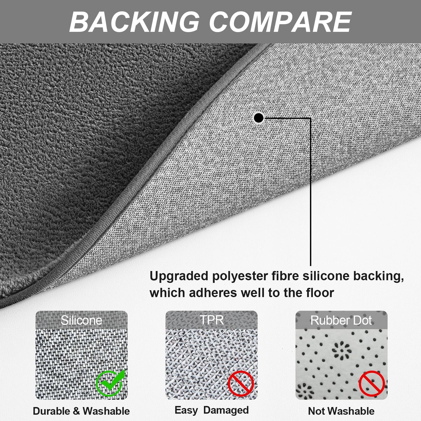 Vasofe Grey Soft Rugs for Bedroom, 3x5 Washable Non Slip Area Rug, Modern Indoor Memory Foam Thickened Carpets for Living Room Boys Girls Room Playroom Nursery 36x60 Inch Mat Home Decor